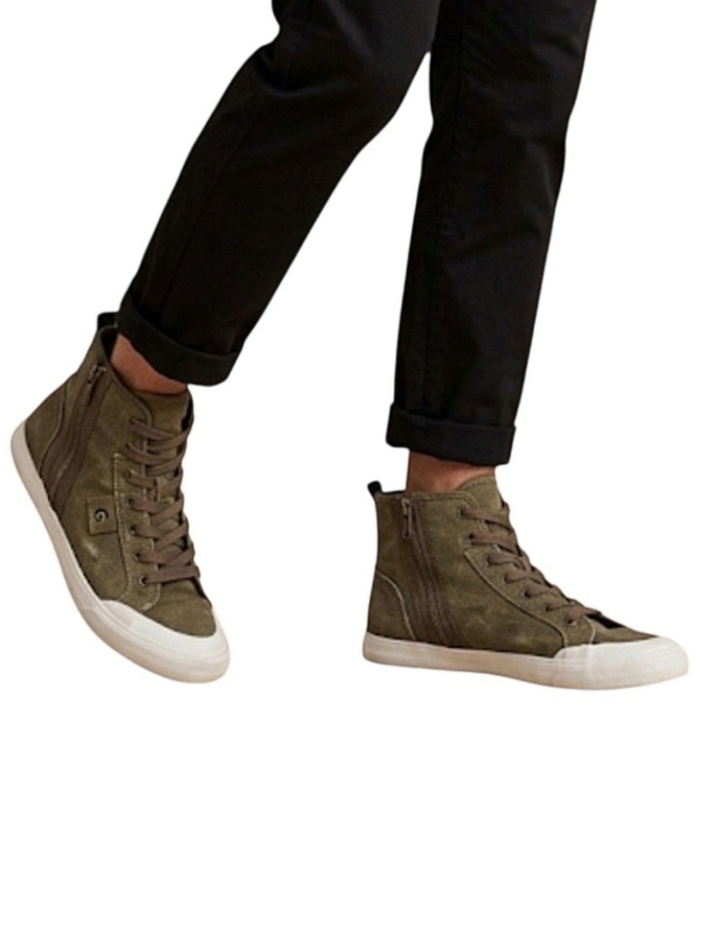 GBG Los Angeles Olive Green Canvas High Top Sneakers Size 8.5
